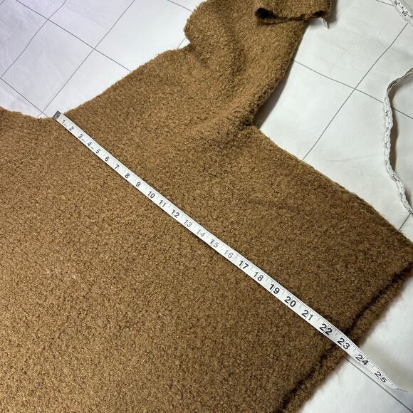 J.Crew Sweater Womens Medium Brown Tan Boucle Yarn Textured Relaxed Alpaca Wool - Picture 8 of 8